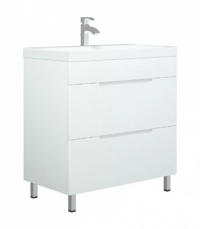 Тумба напольная 2 ящика Corozo Мадисон 60 Z2 с раковиной Como 60, белая