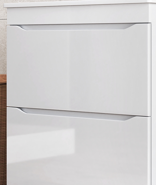 Тумба напольная Vigo Grani 600-0-2 с раковиной Como 60, 2 ящика, белый