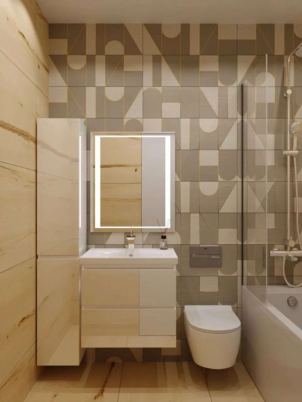 Тумба подвесная Style Line Даймонд 70 с раковиной Como 70, белая