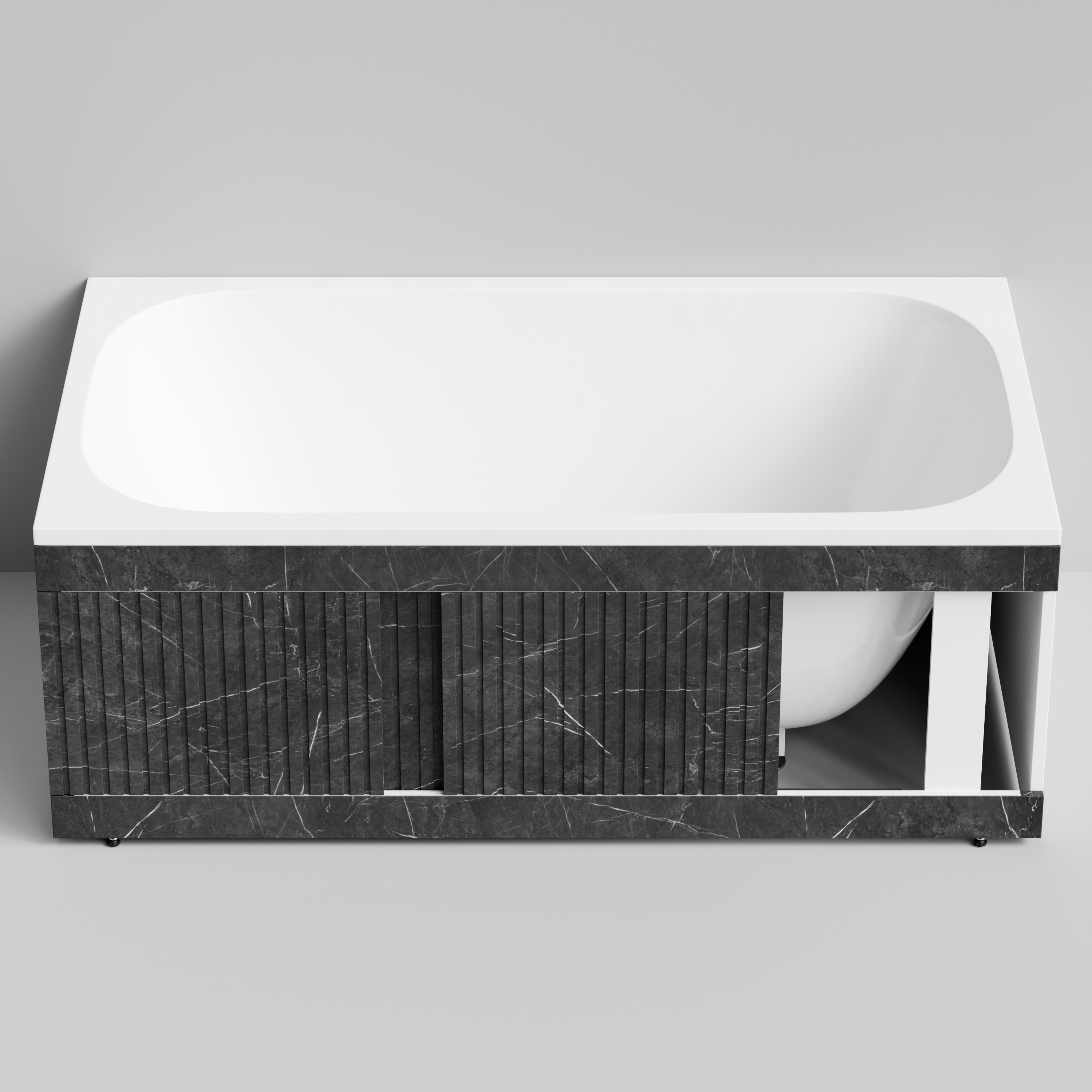 Экран под ванну Vod-ok Тач 150 раздвижной Мрамор Графит софт тач