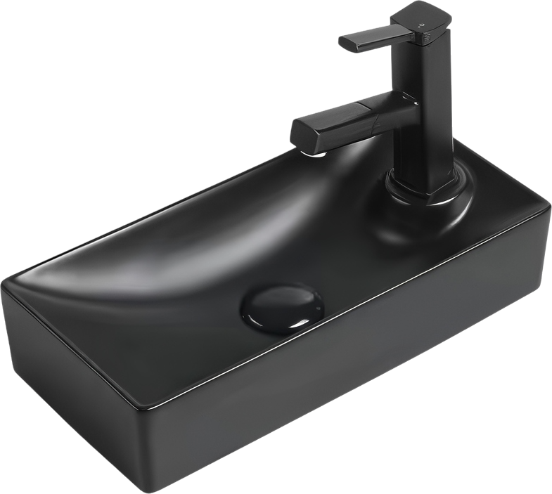 Раковина SantiLine SL-2009LMB накладная, черный матовый