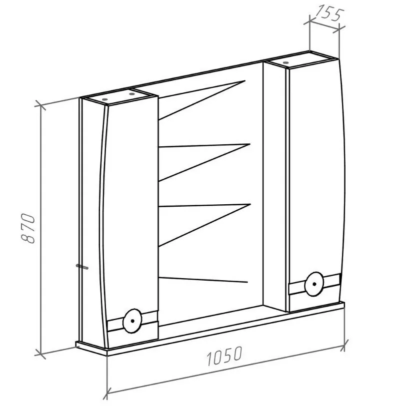 Зеркало с шкафчиком Bellezza Абрис 105 белый