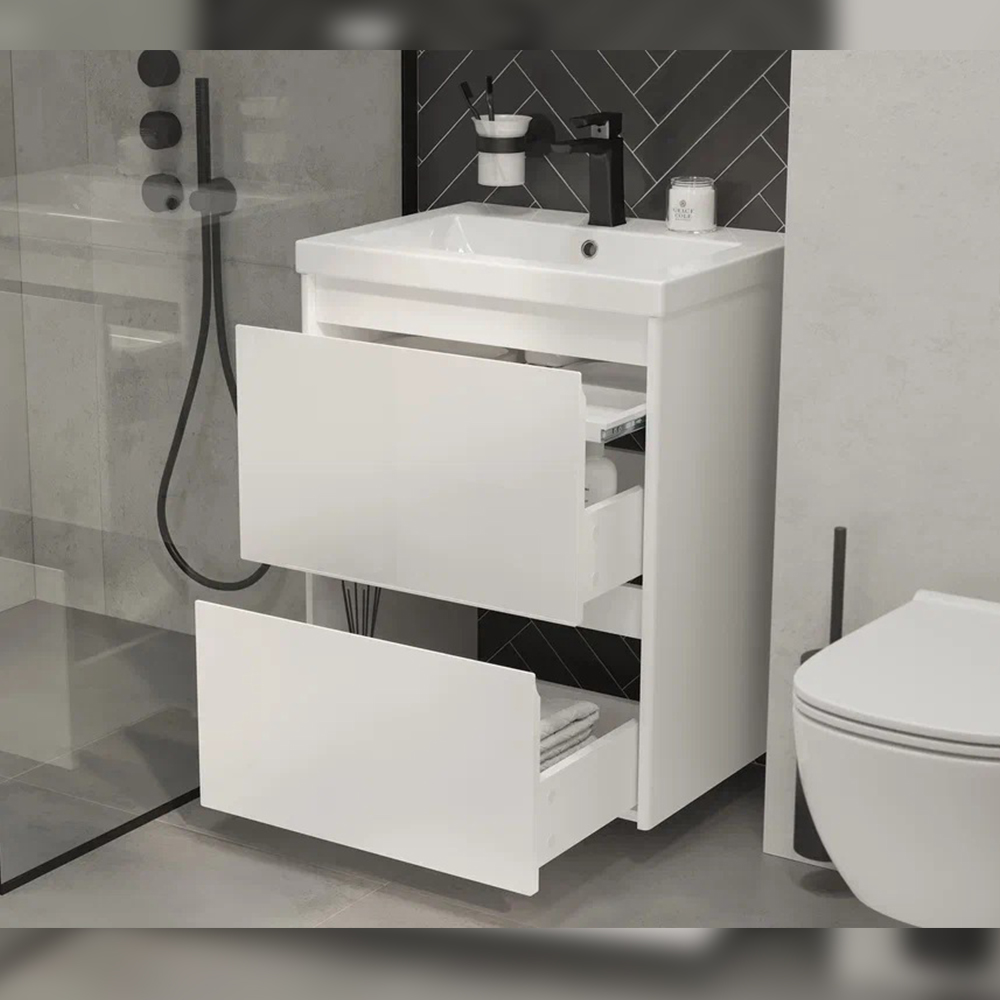 Тумба с раковиной подвесная Velvex Klaufs tp.KLA.COM.60.2Y, 60 см