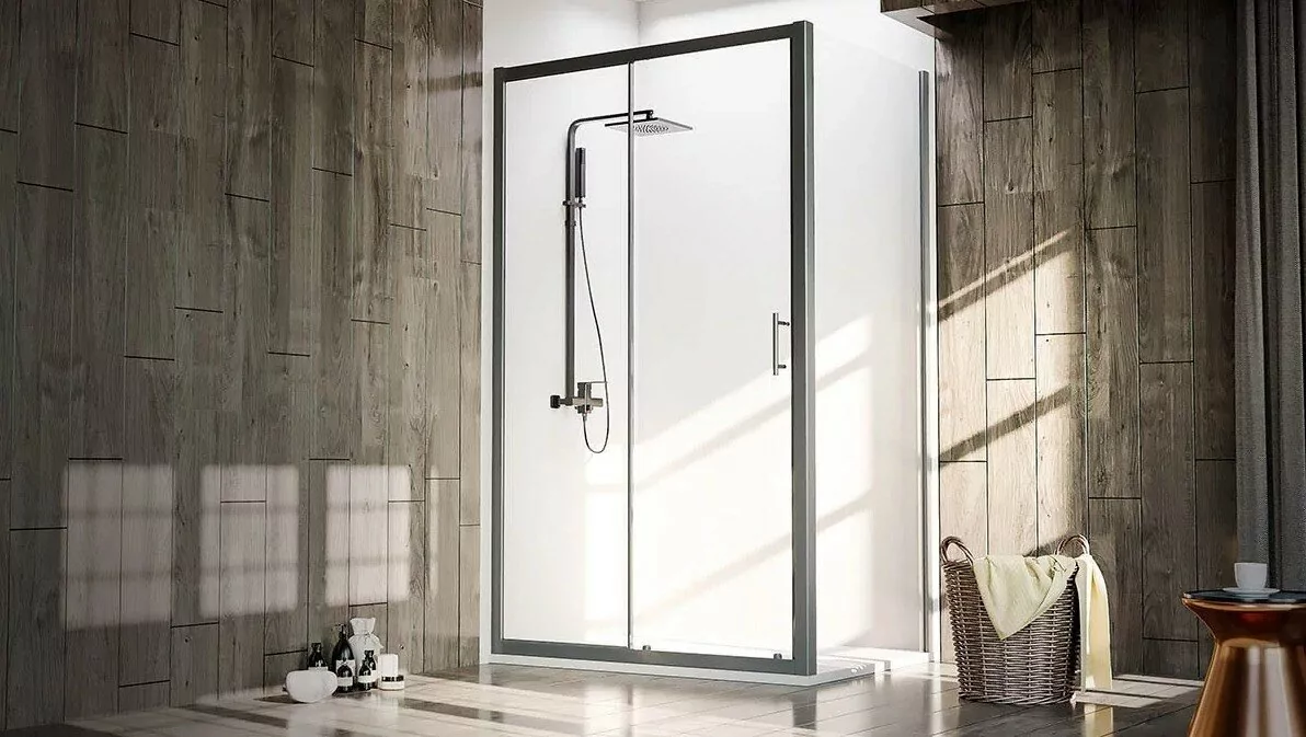 Душевой уголок Veconi RV072B-10090-01-C4 100х90 без поддона, прозрачное стекло, черный матовый