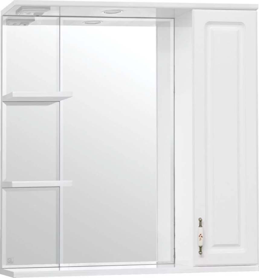 Зеркало-шкаф Style Line Олеандр-2 75/С R свет, белый