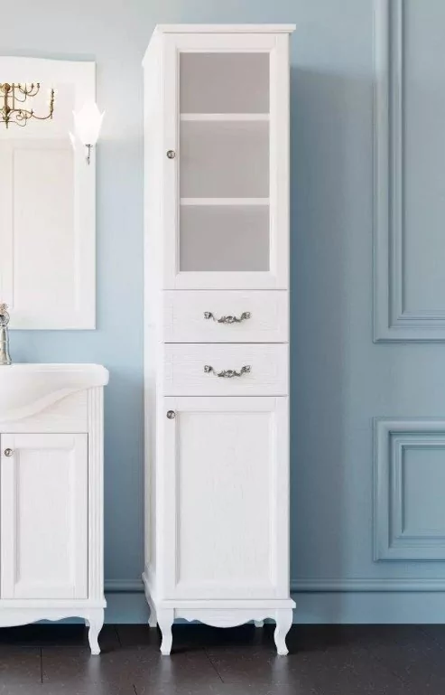 Пенал напольный ValenHouse Эллина 40 R белый, хром