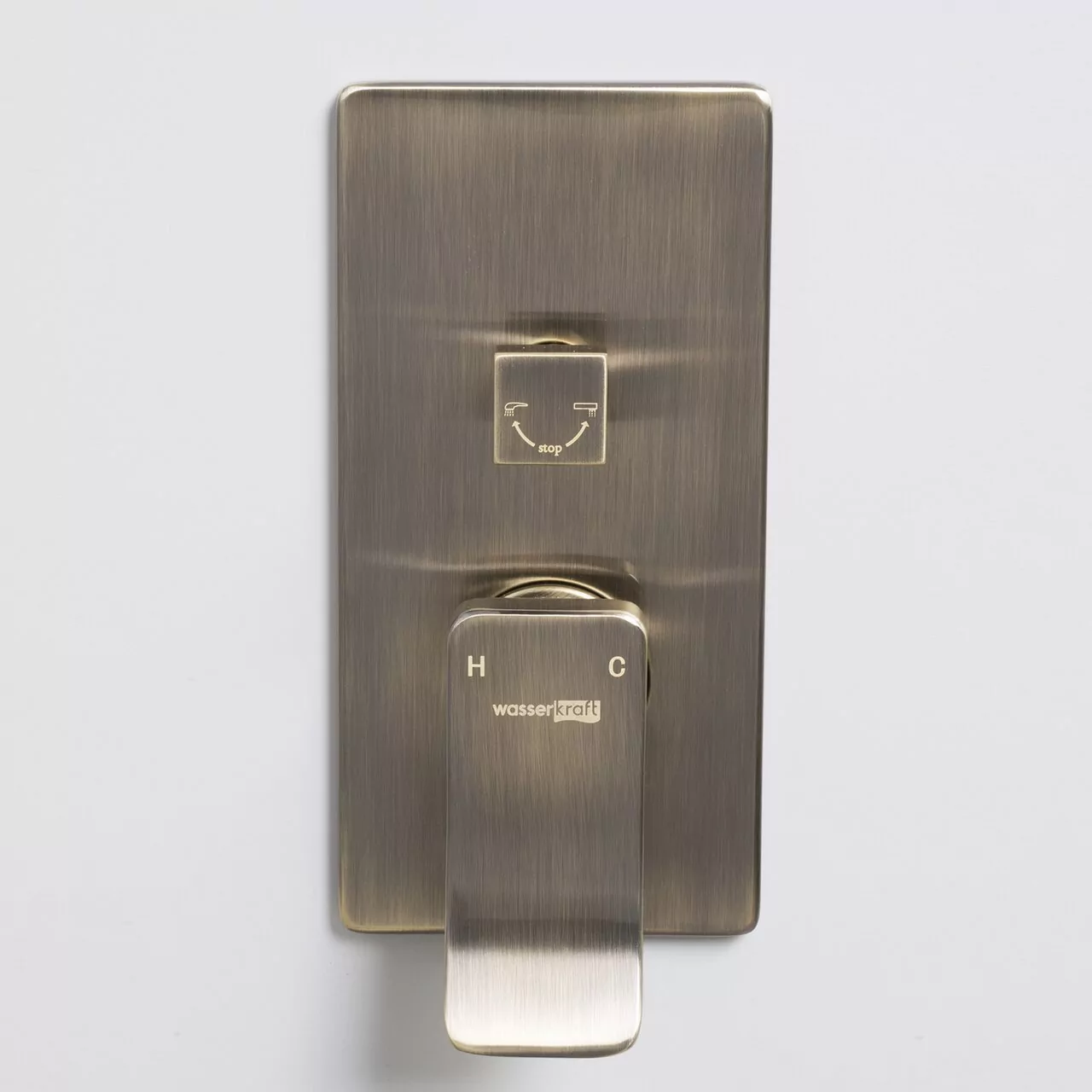 Смеситель с переключателем Exter 1641 WasserKraft встраиваемый, на 2 выхода, светлая бронза