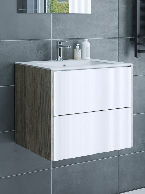 Тумба с раковиной Sanflor ДИАНА 65 подвесная, дуб шерман