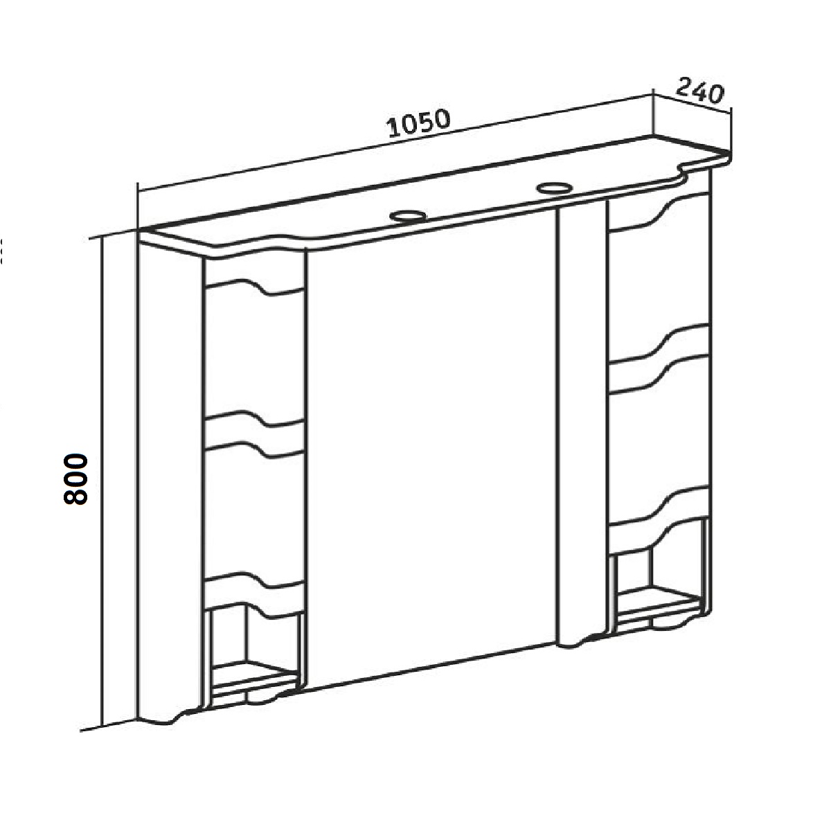 Зеркало с шкафчиком Runo Стиль 105 белый