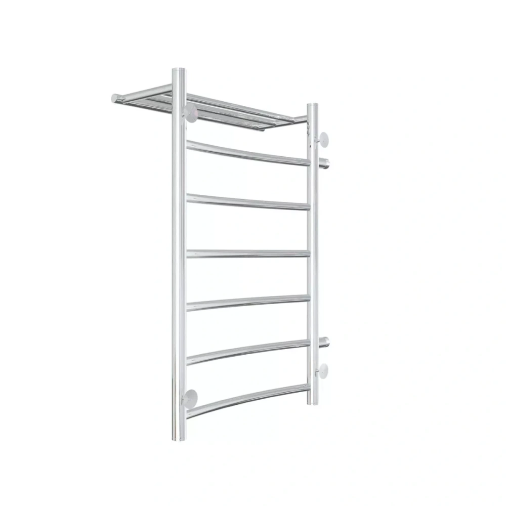 Полотенцесушитель водяной Laris Классик П7 500х800 L МЦ 500-1, боковой, с полкой, хром от магазина Vanna-Vanna.ru!