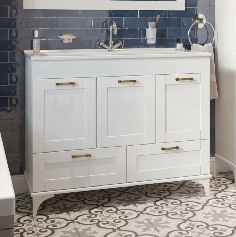 Тумба с раковиной Sanflor Ванесса 105 напольная, белая