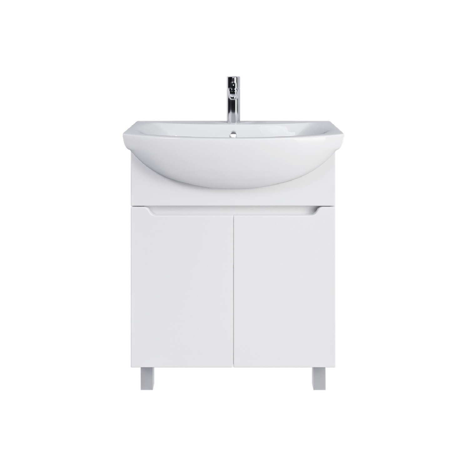 Тумба напольная SanStar Лайн 70 с раковиной Балтика 70, белая