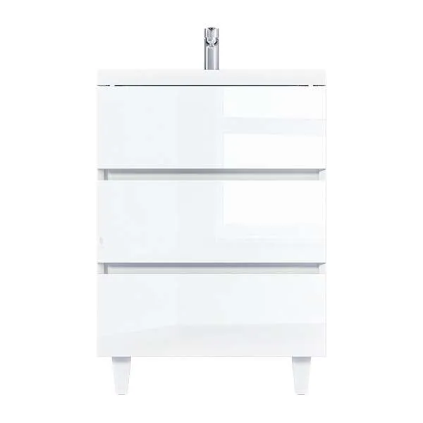Тумба с раздвижной раковиной напольная 1Marka Bumble 60Н 2я, 2 ящика, белый от магазина Vanna-Vanna.ru!