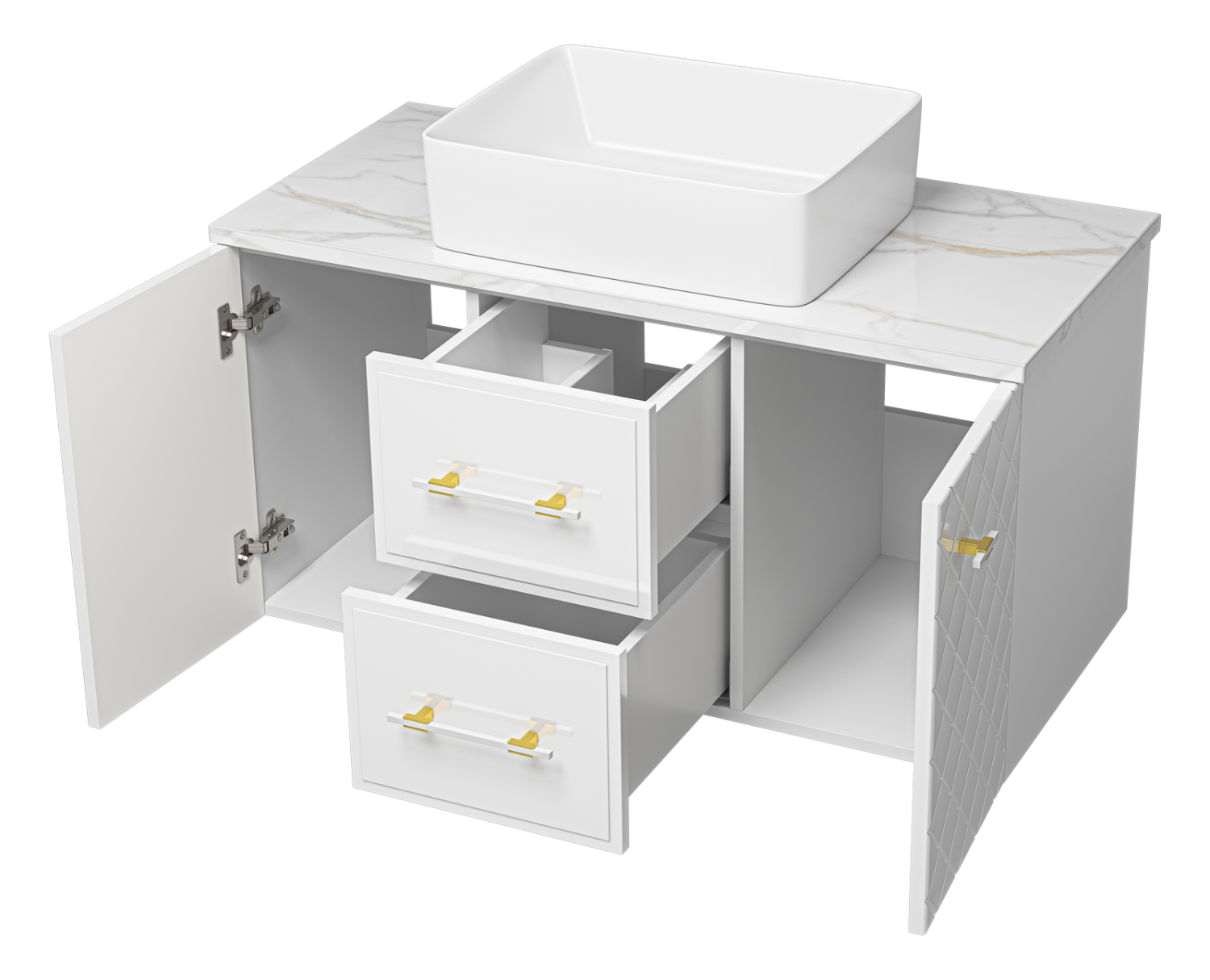 Тумба с раковиной Brevita Shanel 100 подвесная, белый