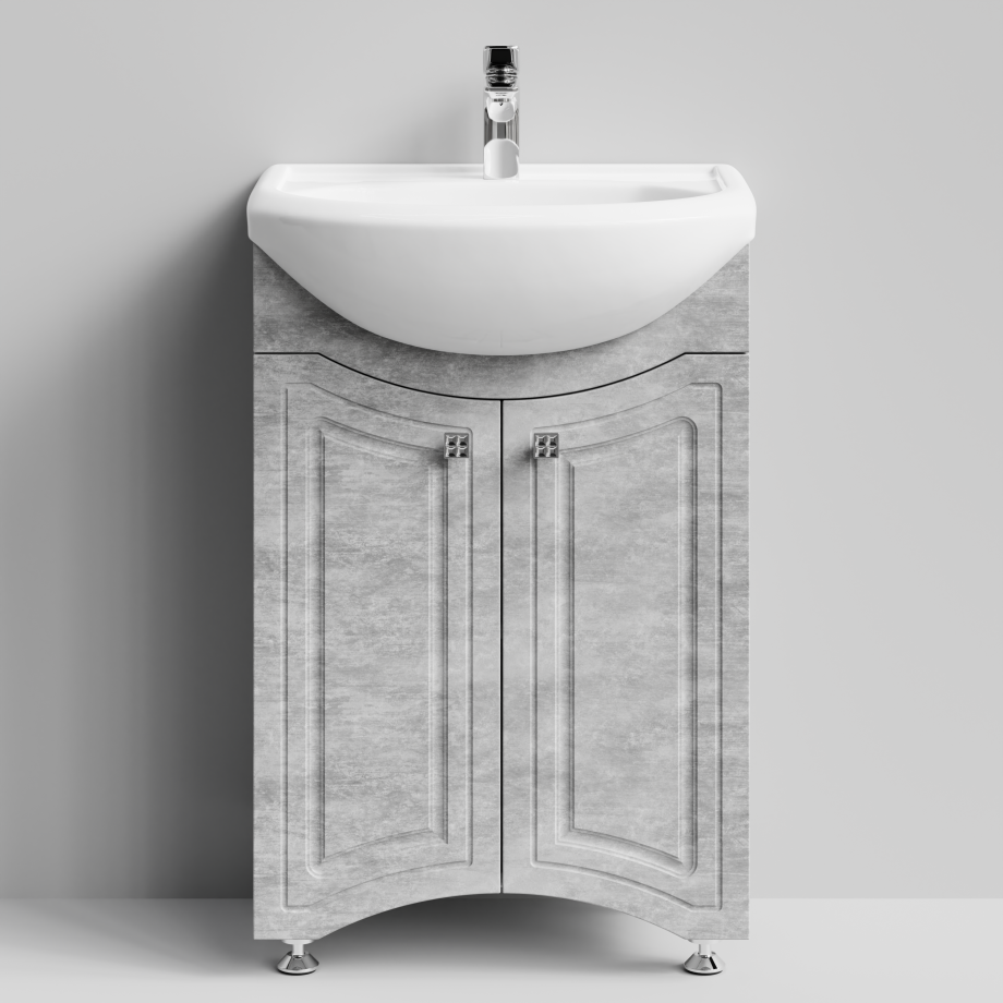 Тумба с раковиной Адам 55 напольная, Горный камень