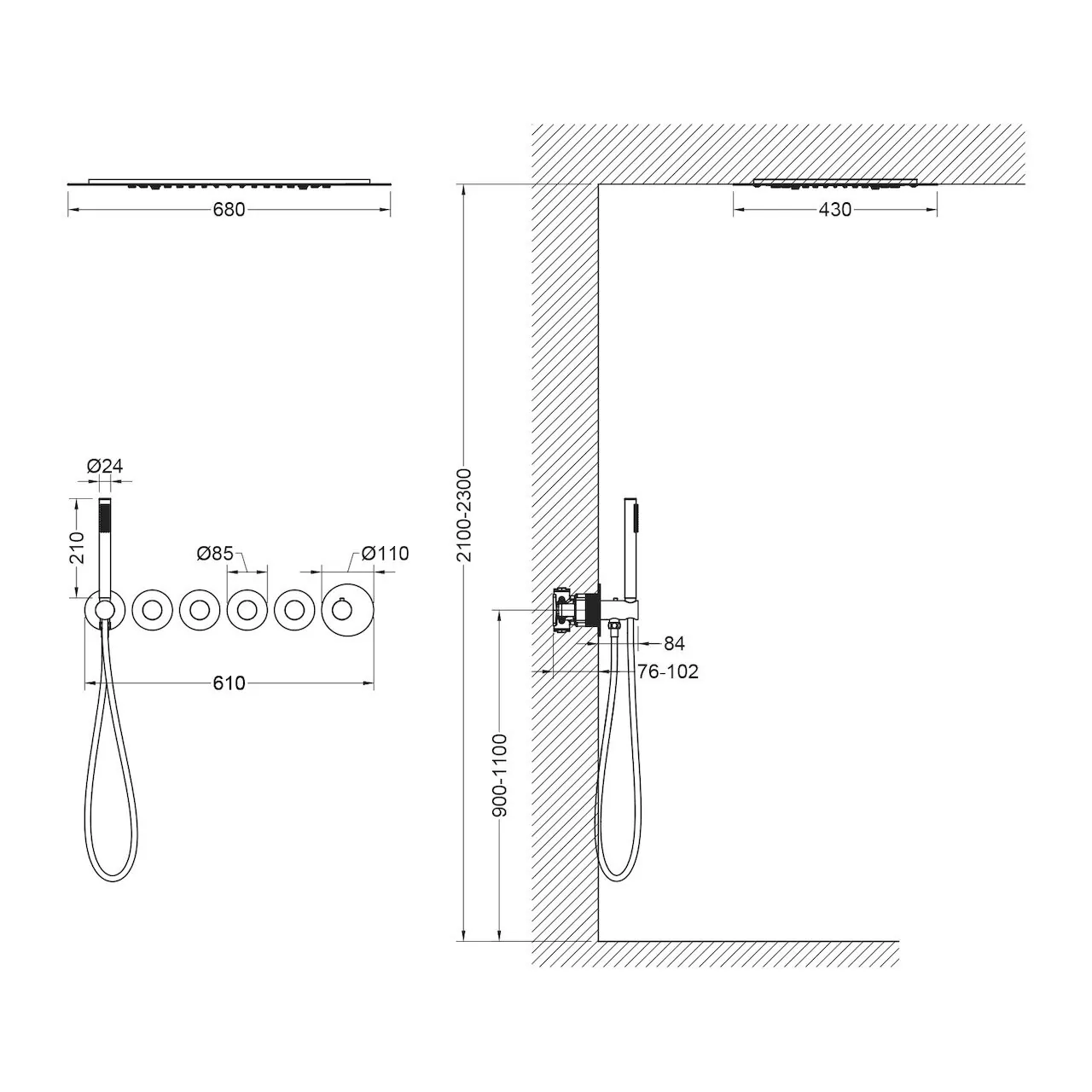 Душевой комплект Timo Saona SX-2319/18SM черное золото
