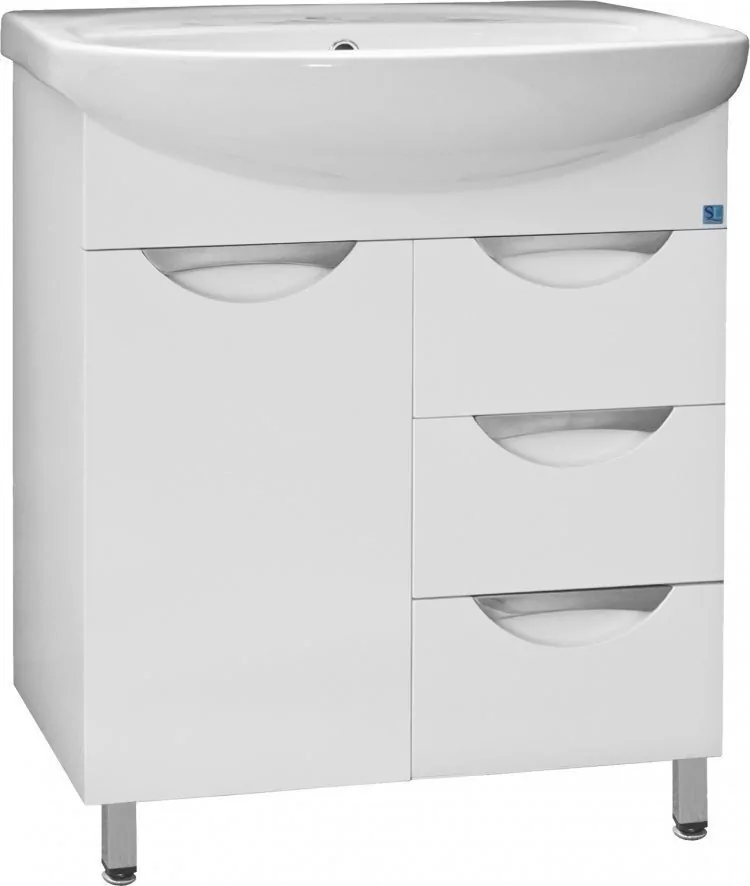 Тумба с раковиной Style Line Жасмин 70 напольная, белая