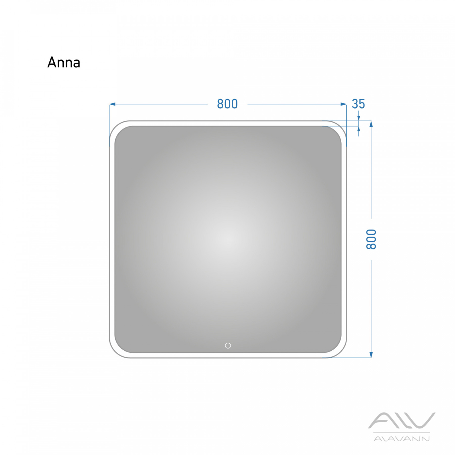 Зеркало Alavann Anna 80 свет, сенсор, белый