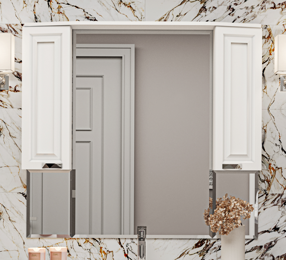 Зеркало-шкаф Misty Терра 110, белый