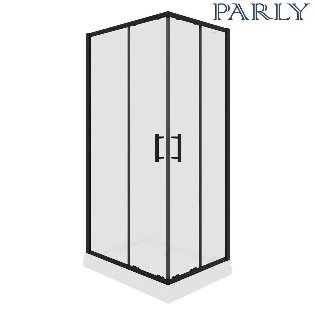 Душевой уголок Parly Quadro ZQ121B L/R прямоугольный, с низким поддоном, прозрачное стекло, профиль черный Душевой уголок Parly Quadro ZQ121B L/R прямоугольный, с низким поддоном, прозрачное стекло, профиль черный