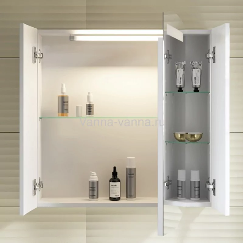 Зеркало-шкаф Alavann Silvia 70 свет, белый