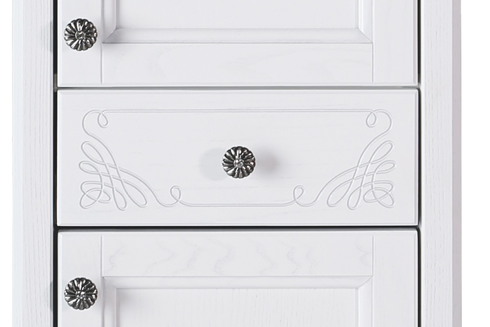 Пенал ASB Woodline Салерно 40 R напольный, белый, патина серебро