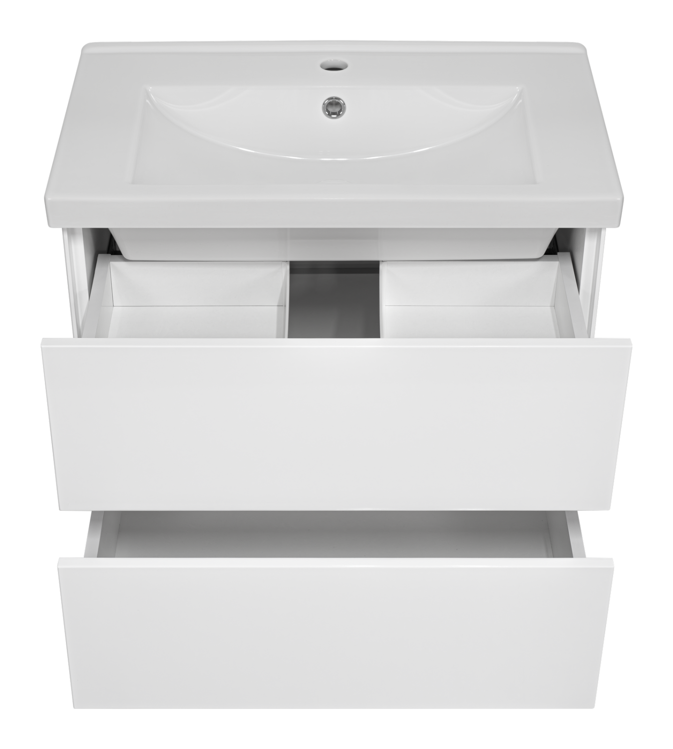 Тумба с раковиной Misty Твист 70 подвесная (белая)