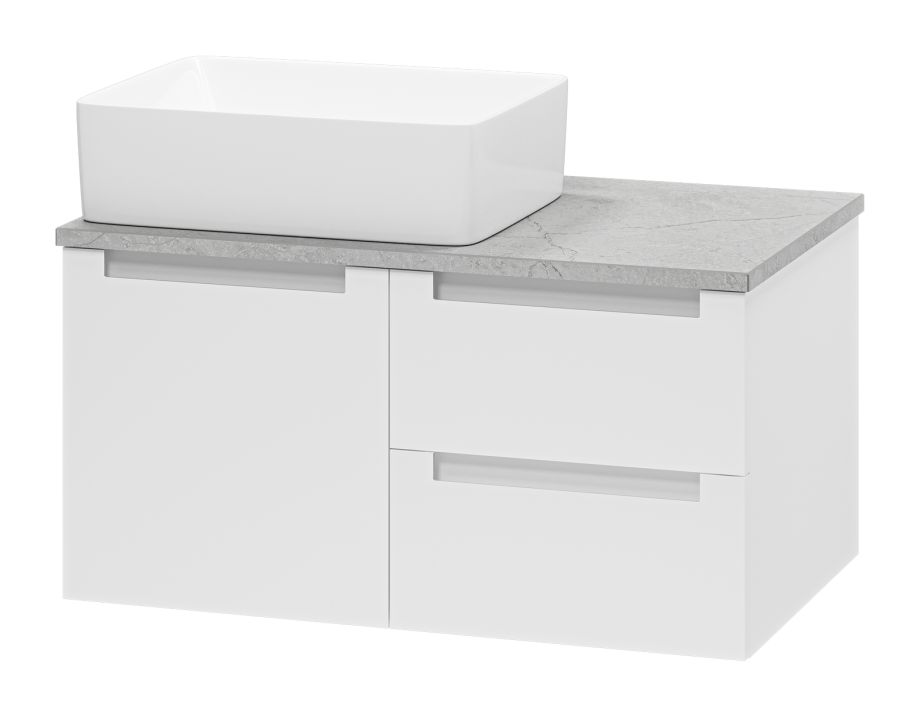 Тумба с раковиной Brevita Cargo 80 подвесная, белый