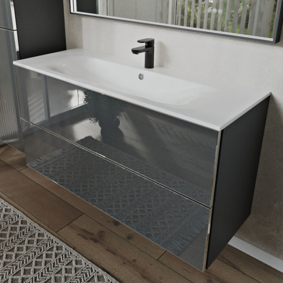 Тумба с раковиной подвесная (120 см) Terminus Vega VEG101202701601OSL, графит