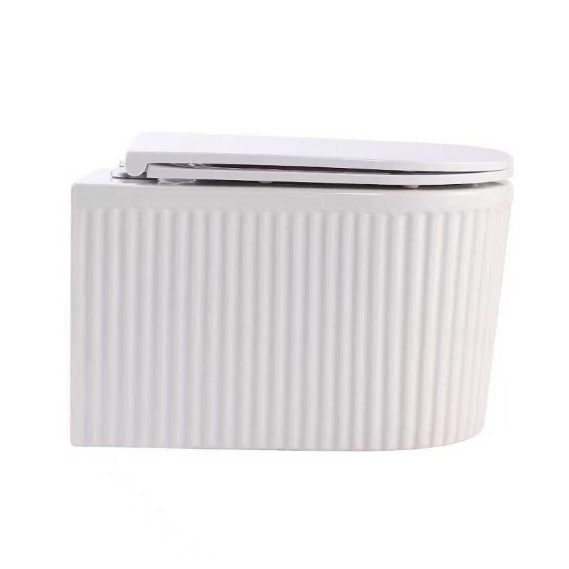 Унитаз SantiLine SL-5008 подвесной, безободковый, с микролифтом, Tornado, белый