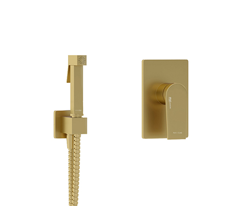 Смеситель с гигиеническим душем WasserKRAFT Aisch A55094 матовое золото