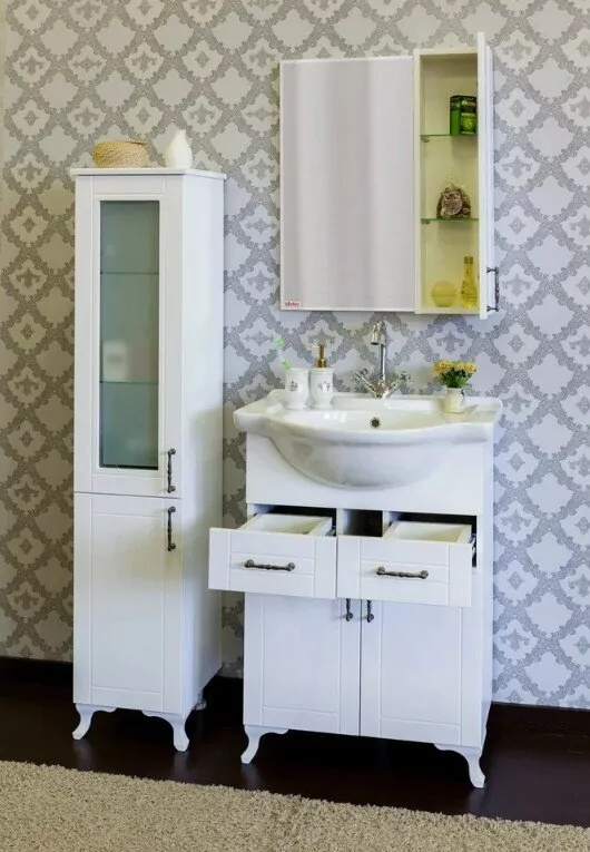 Зеркало-шкаф Sanflor Глория 65 R белый матовый