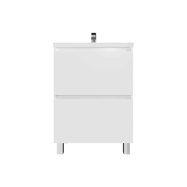 Тумба напольная 1Marka Aris 70Н 2я с раковиной Como 70, 2 ящика, белый