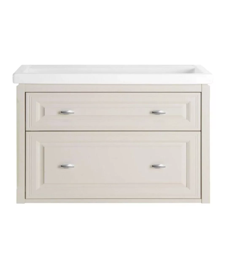 Тумба с раковиной Asb-Woodline Кастелло 100 подвесная, бежевый