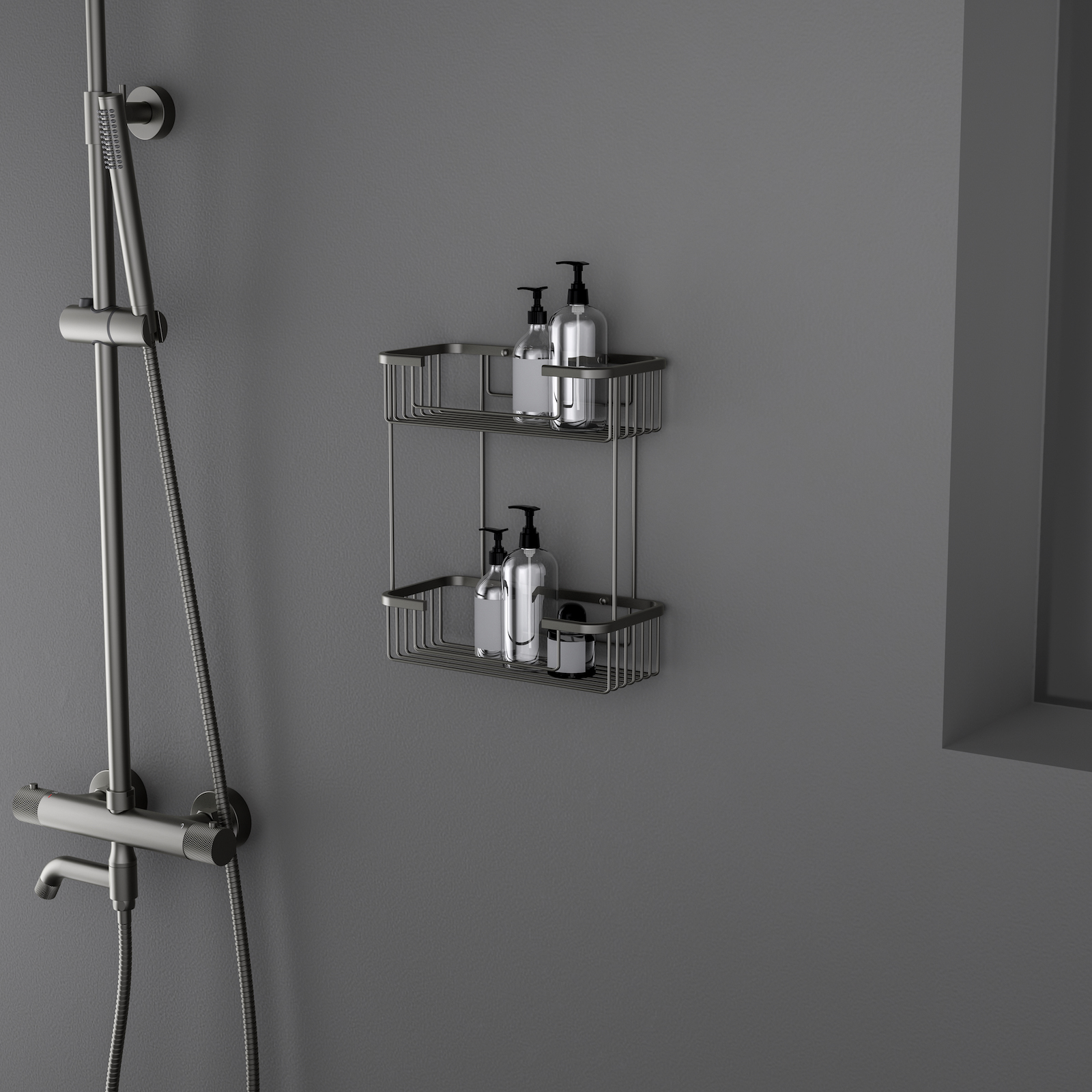 Полка двойная Timo Saona 13083/18 черное золото