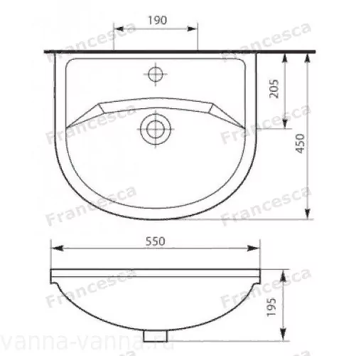 Тумба с раковиной Francesca Eco 55 напольная, белая