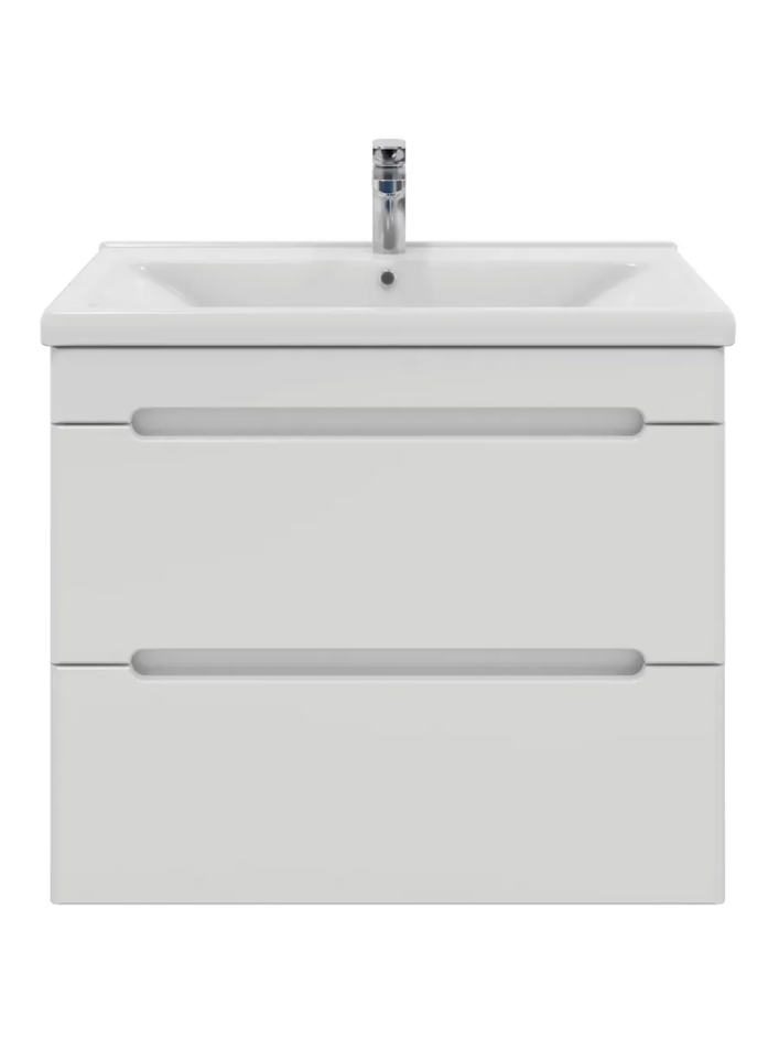 Тумба подвесная SanStar Адель 70 с раковиной Миранда 70 белая