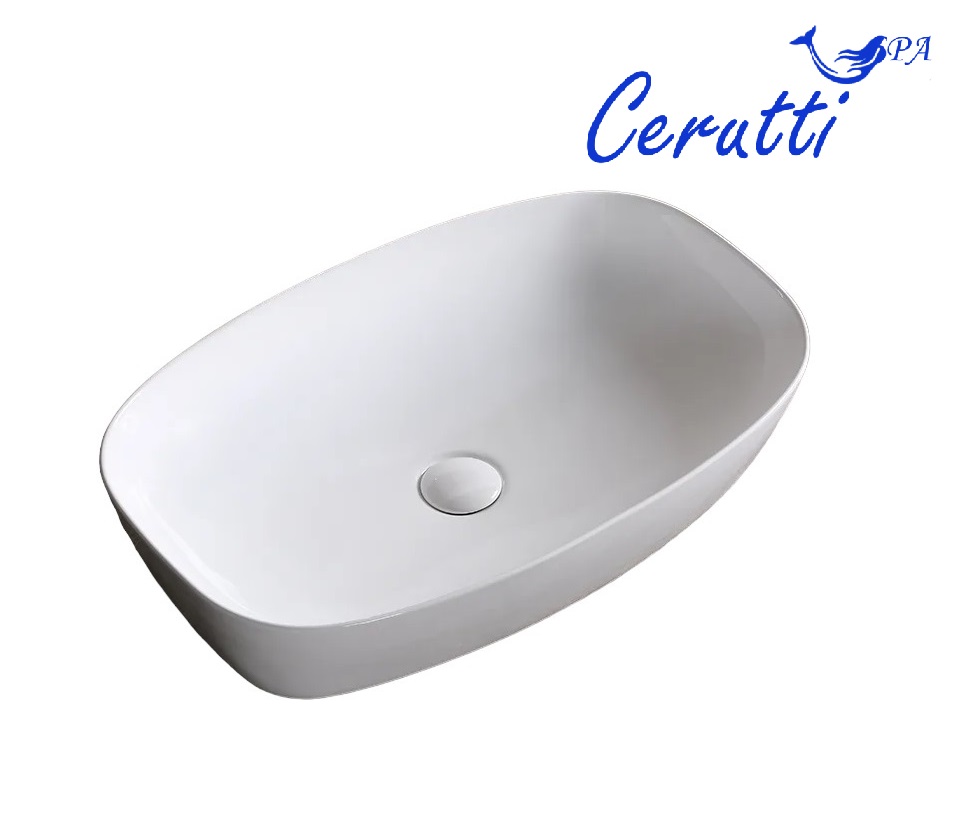 Раковина Ceruttispa CR0063 накладная, белая, прямоугольная 600х385х135