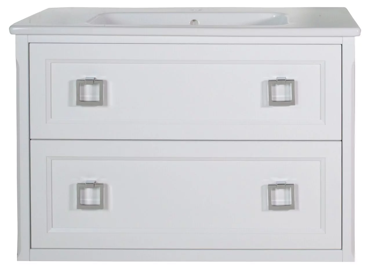Мебель для ванной ASB Woodline Рома 80 П комплект, подвесной, белый