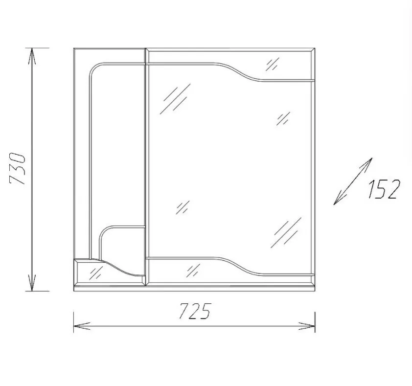 Зеркало со шкафчиком Onika Веронэлла 75.00 L белый