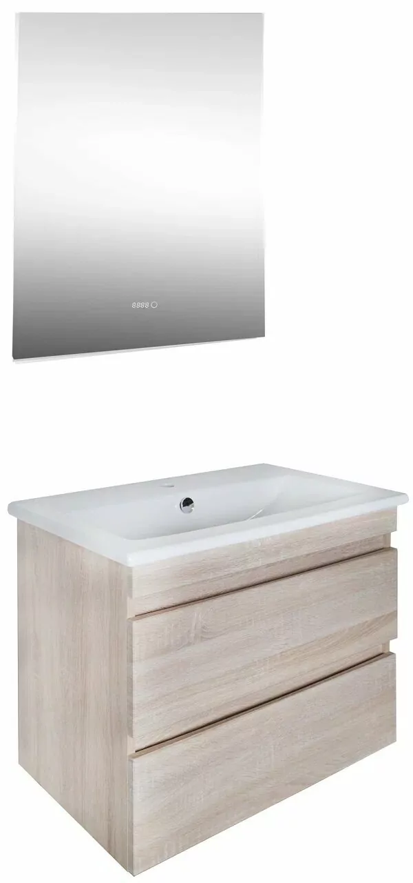 Тумба с раковиной Асб-мебель Лира 75 подвесная, дуб сонома от магазина Vanna-Vanna.ru!