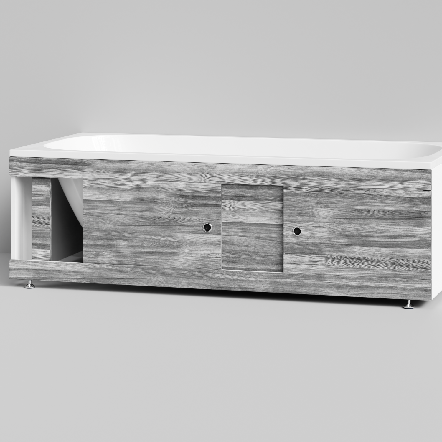 Экран под ванну Vod-ok Купе 180 раздвижной Лиственница структурная контрастно-серая