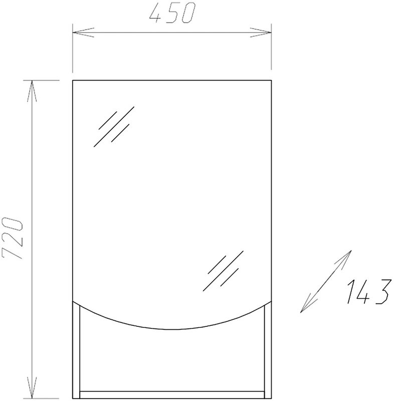 Зеркало-шкаф Onika Селена 45.00 белый