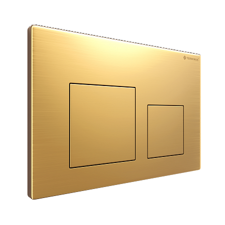 Клавиша смыва для инсталляции Terminus Classic кнопка квадрат, цвет золото брашированное
