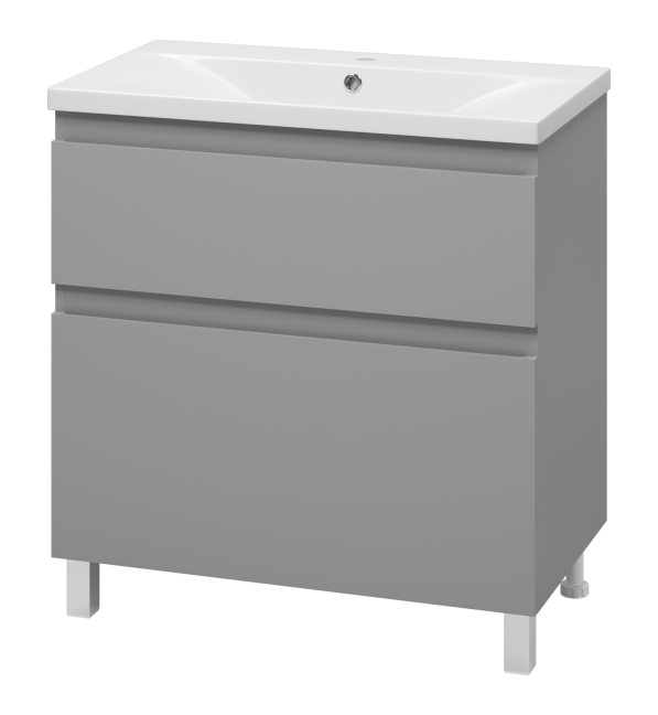 Тумба с раковиной Misty Лаки 80 серый