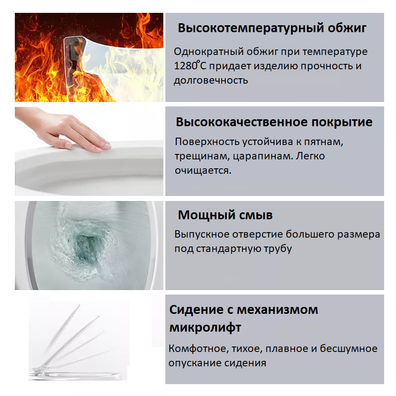 Унитаз Ceruttispa  BARBARIA Pulse CT7264 приставной, импульсный, белый