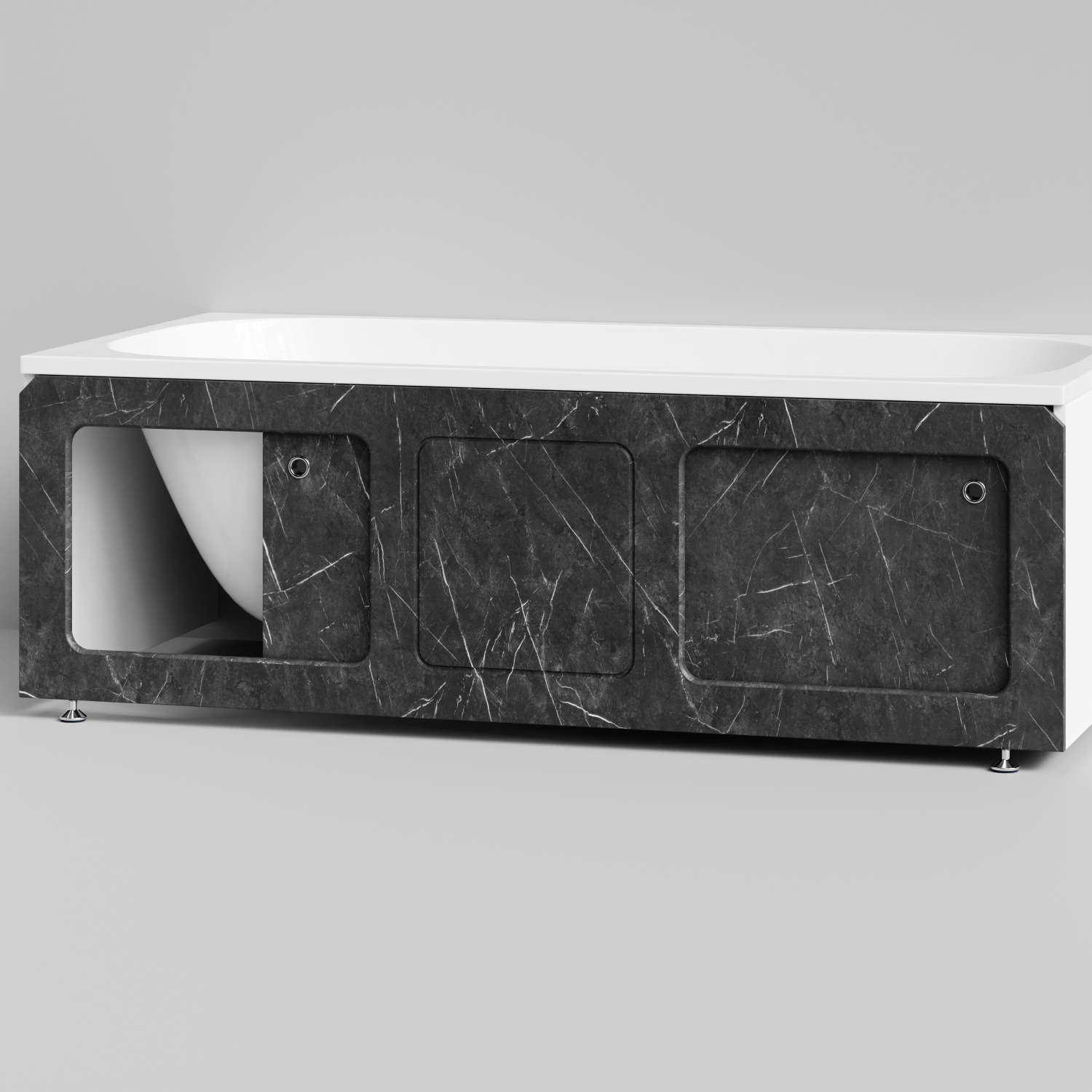 Экран под ванну Vod-ok Хит 170 раздвижной Мрамор Графит софт тач