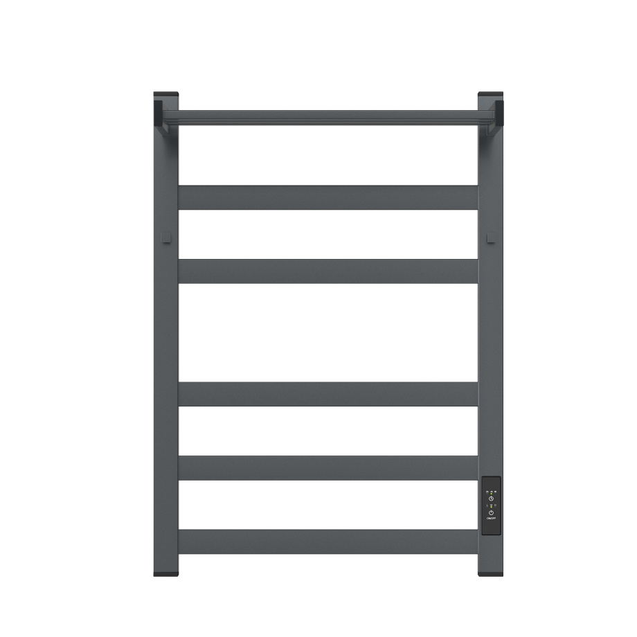 Полотенцесушитель электрический APEXTERMO Terra TR11164GF 600x400 с крючками и полкой, графит металлик