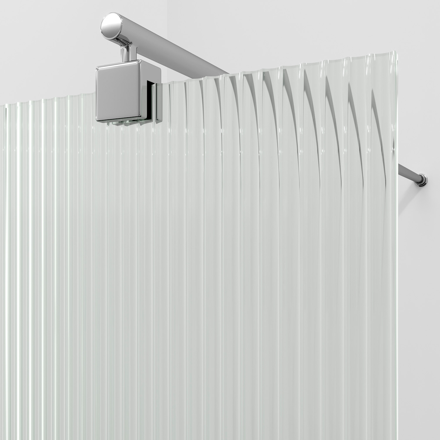 Душевая перегородка Wasserkraft Rur 30W46-FL прозрачное стекло, профиль серебристый