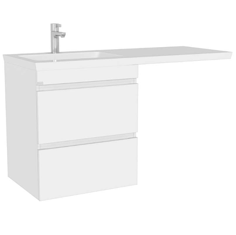 Тумба напольная Vigo Urban 600-0-2, столешница 120 L/R, раковина Kamilla 120, 2 ящика, белый
